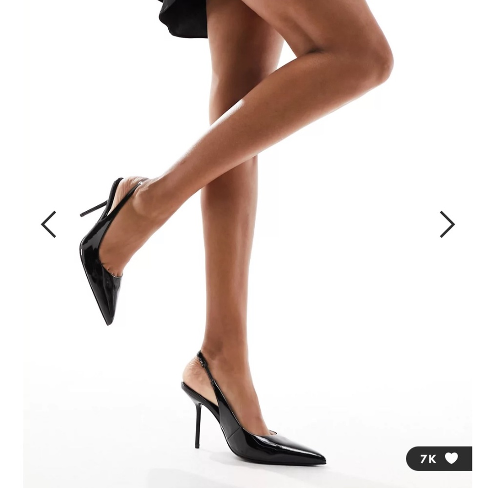 ASOS DESIGN Porsha slingback high heeled shoes in black